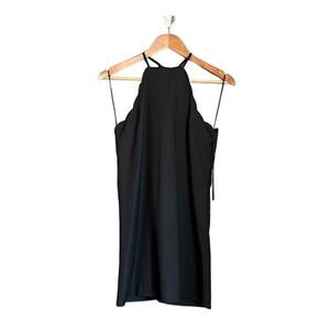 NWT! Lulus black halter dress with scallop detail‎